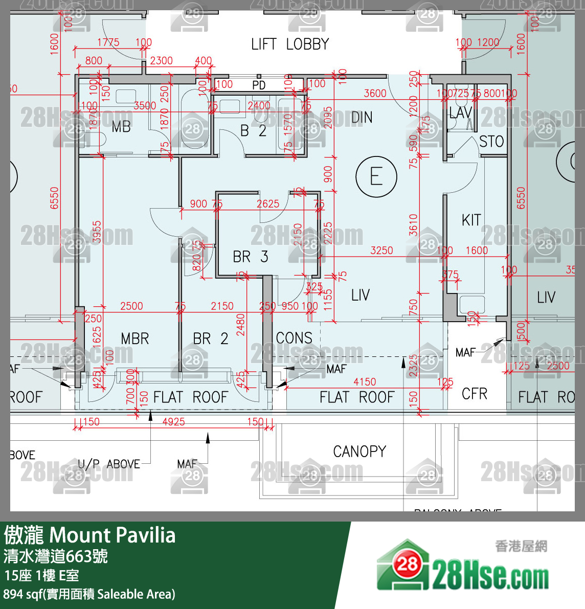 傲瀧 15座 1樓 E室 平面圖