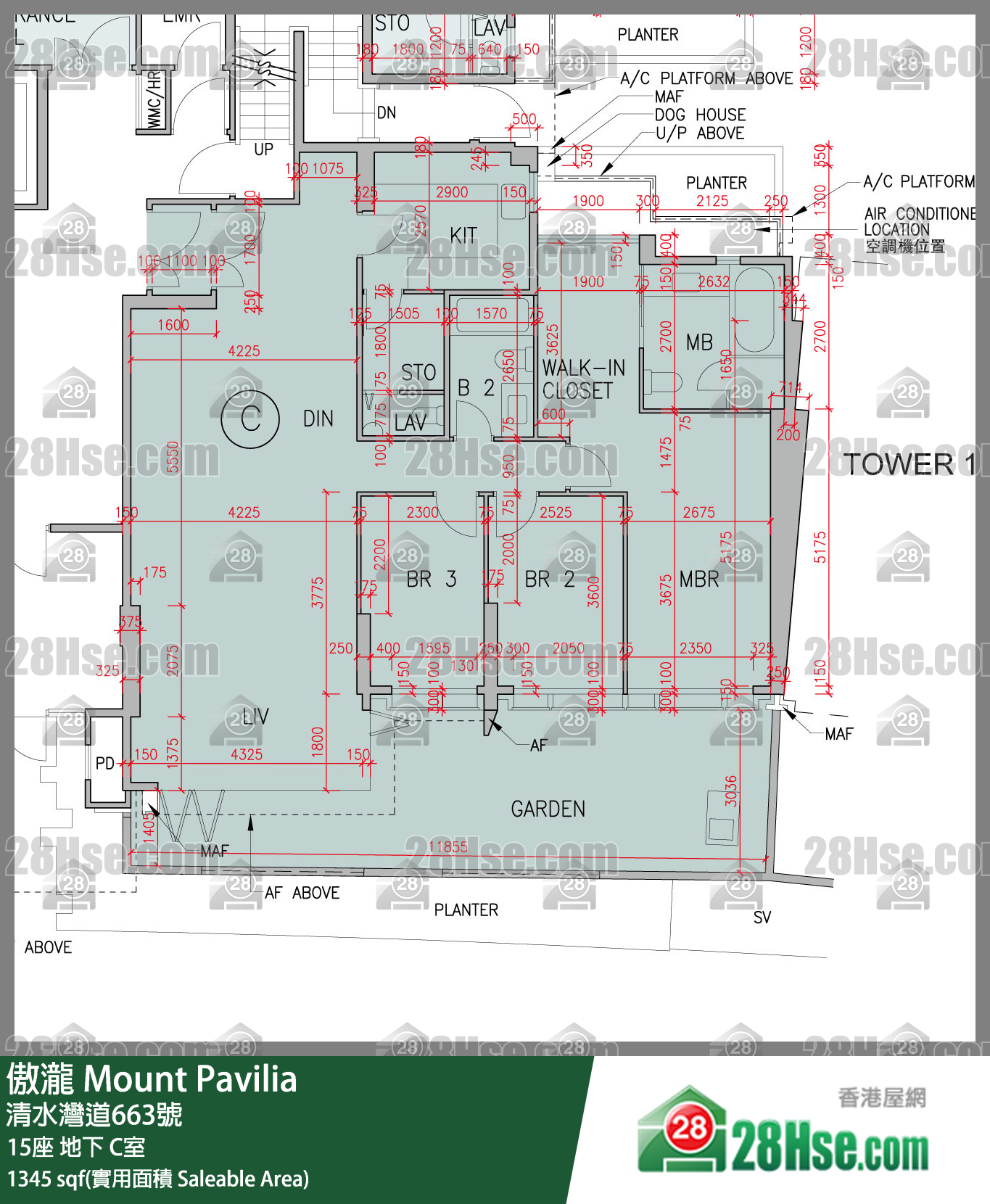 傲瀧 15座 C室 平面圖