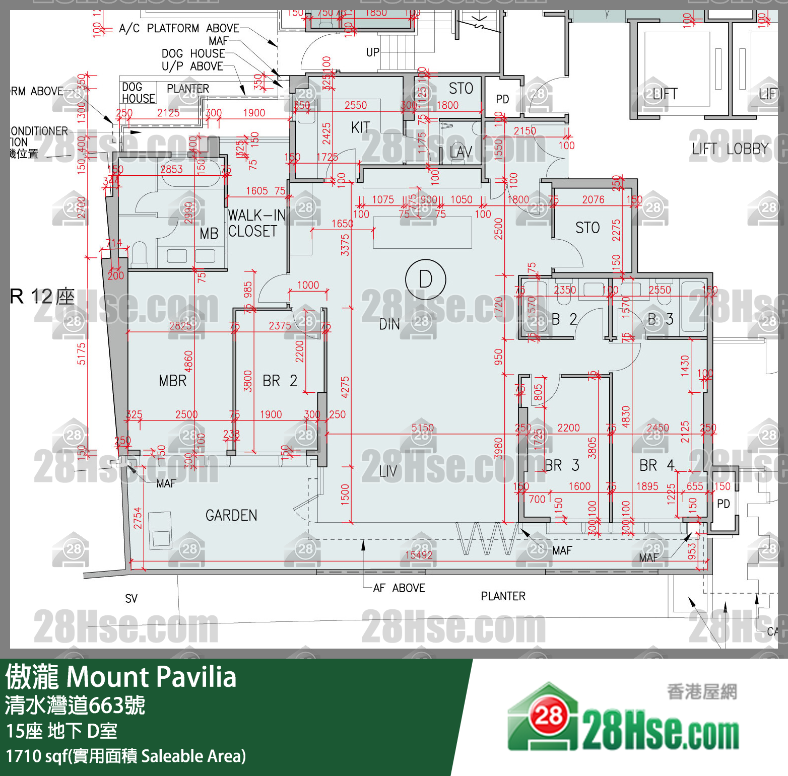 傲瀧 15座 D室 平面圖