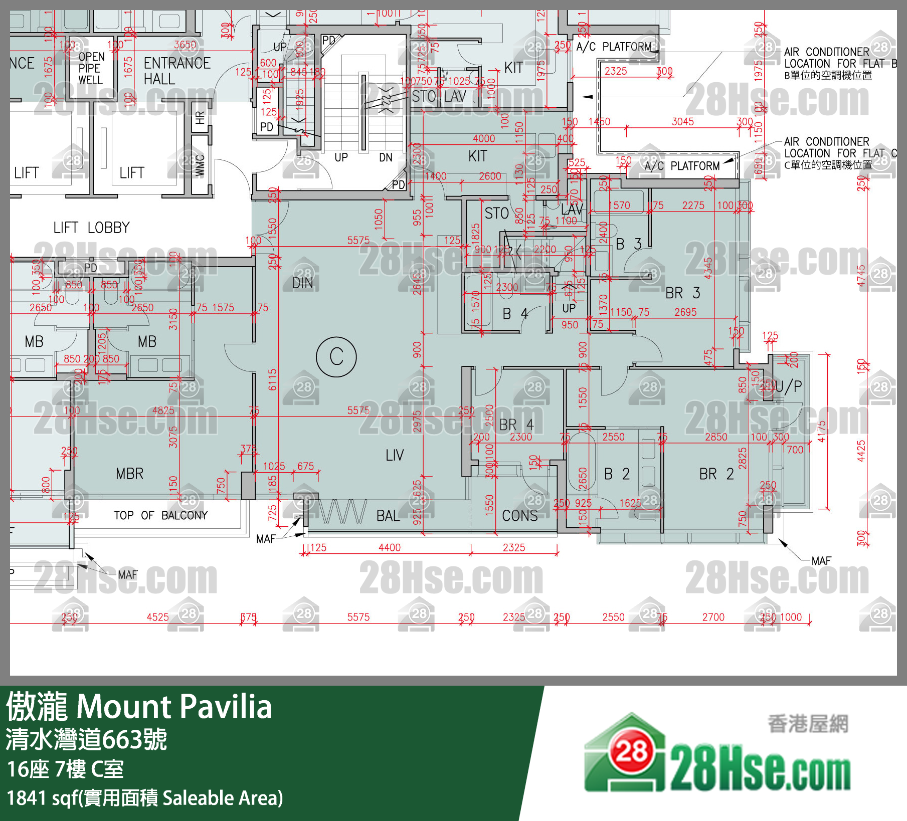 傲瀧 16座 7樓 C室 平面圖