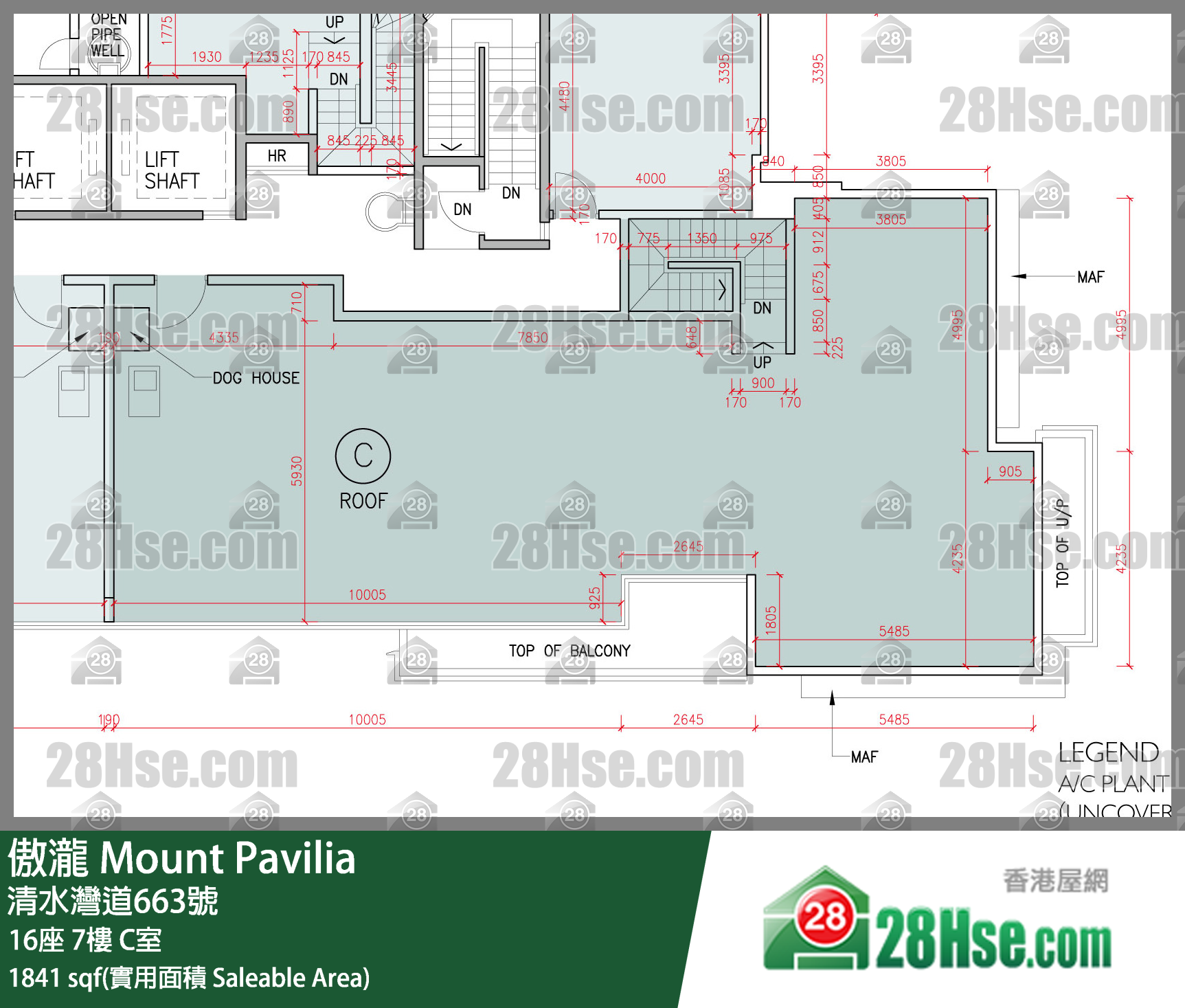 傲瀧 16座 7樓 C室 平面圖