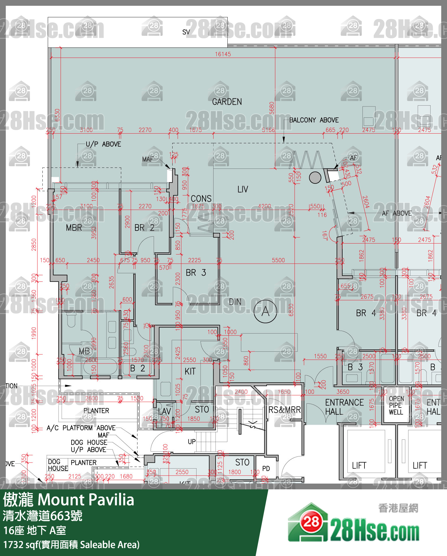 傲瀧 16座 A室 平面圖