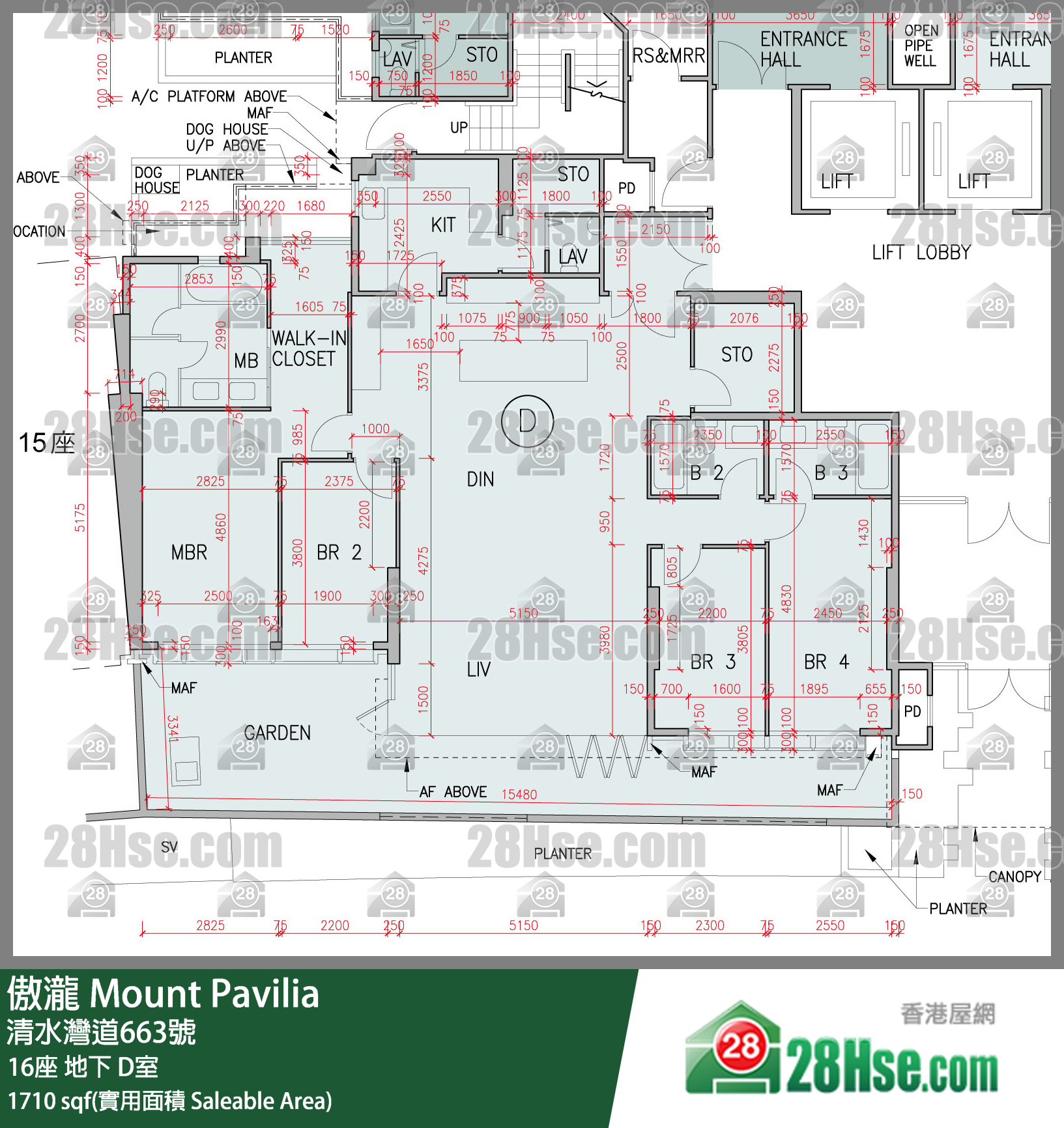 傲泷 16座 D室 平面图
