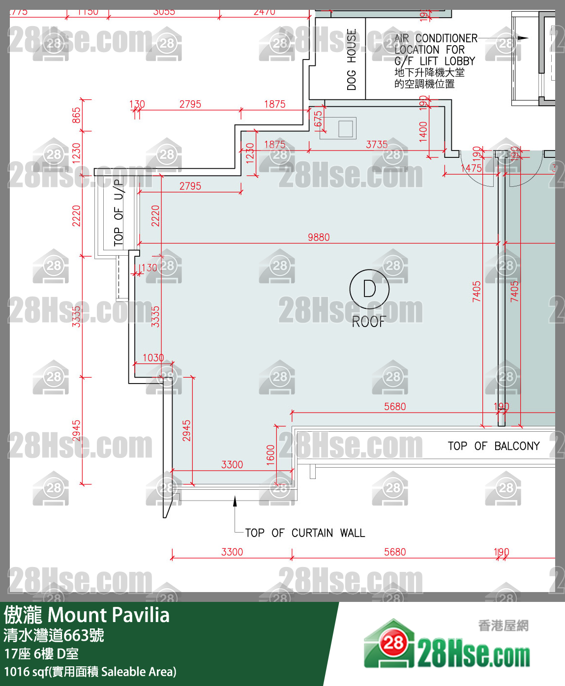 傲瀧 17座 6樓 D室 平面圖