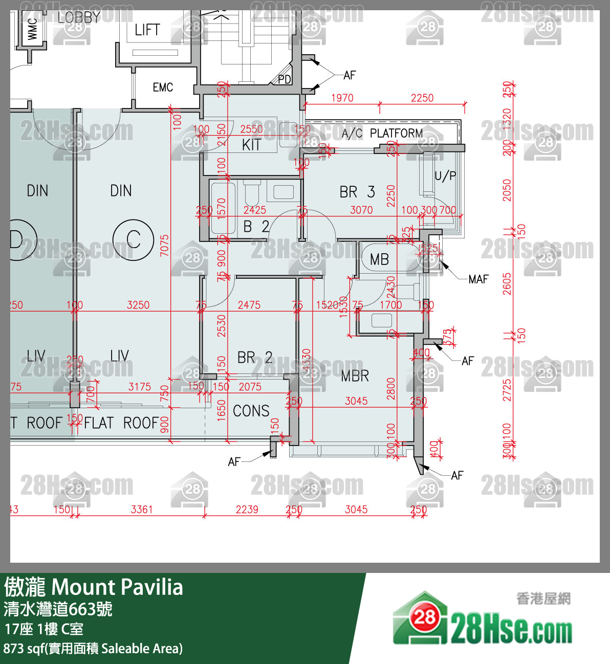 傲瀧 17座 1樓 C室 平面圖