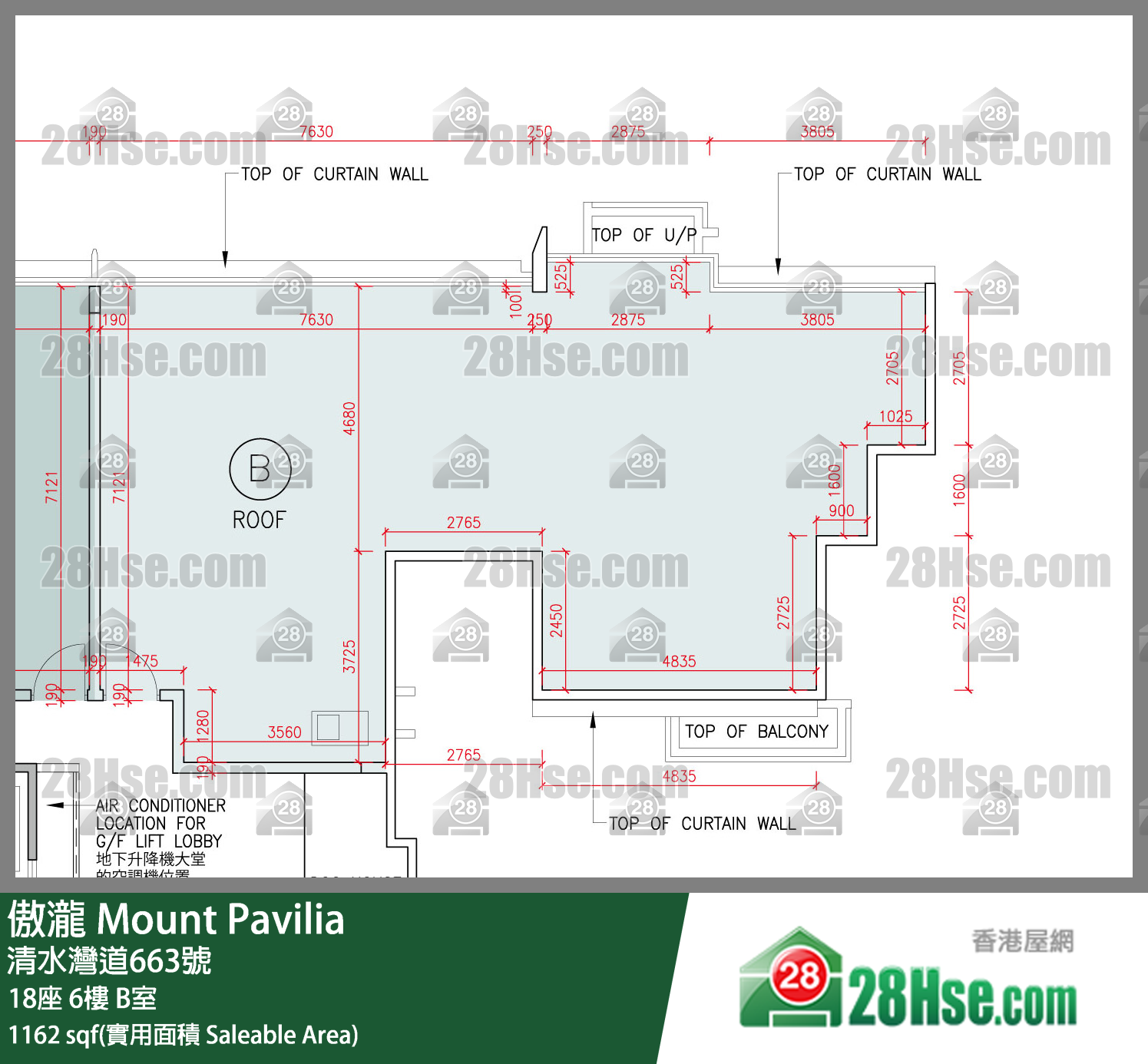 傲瀧 18座 6樓 B室 平面圖