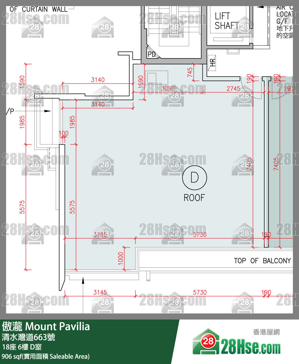 傲瀧 18座 6樓 D室 平面圖