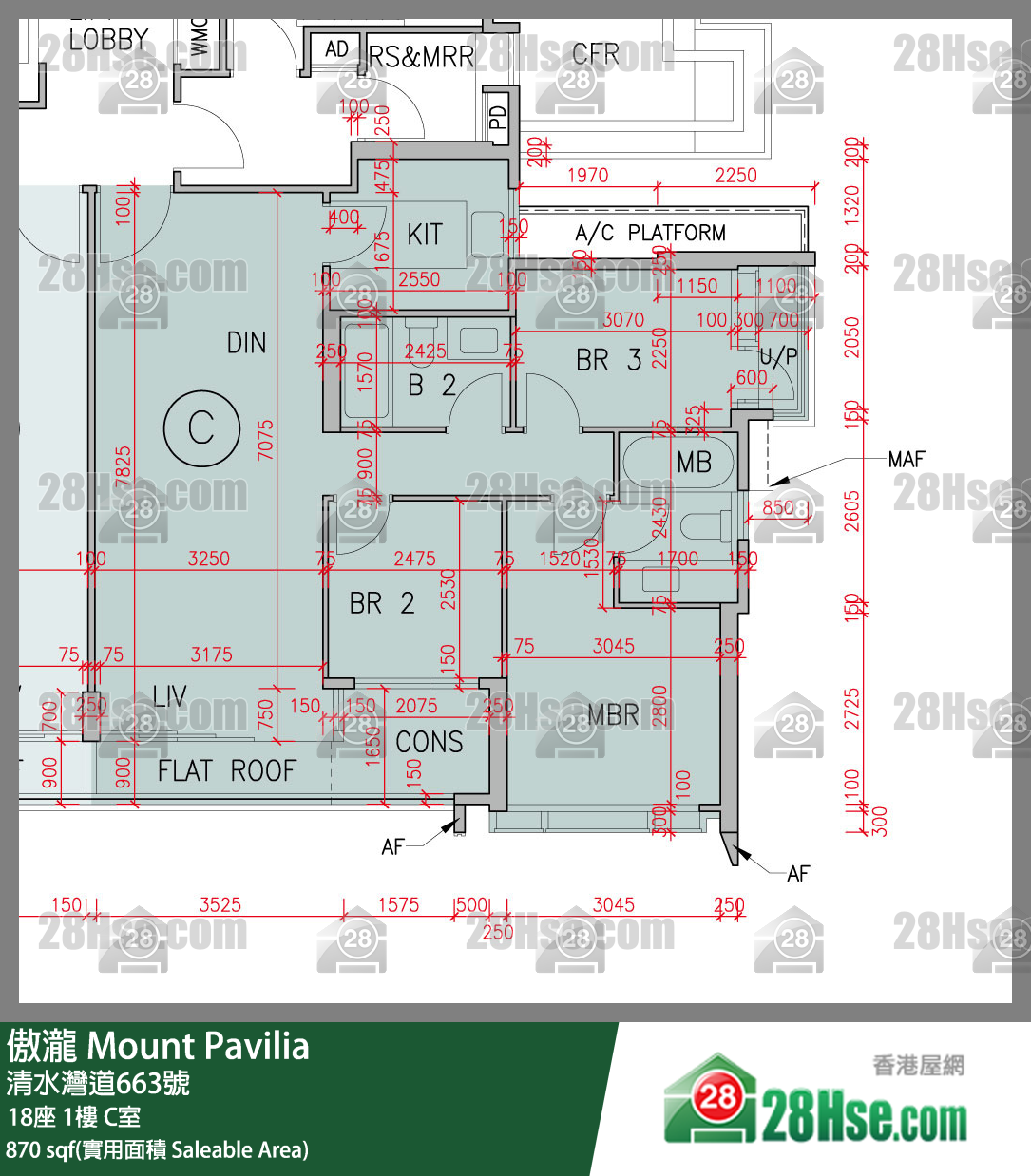 傲瀧 18座1樓 C室 平面圖