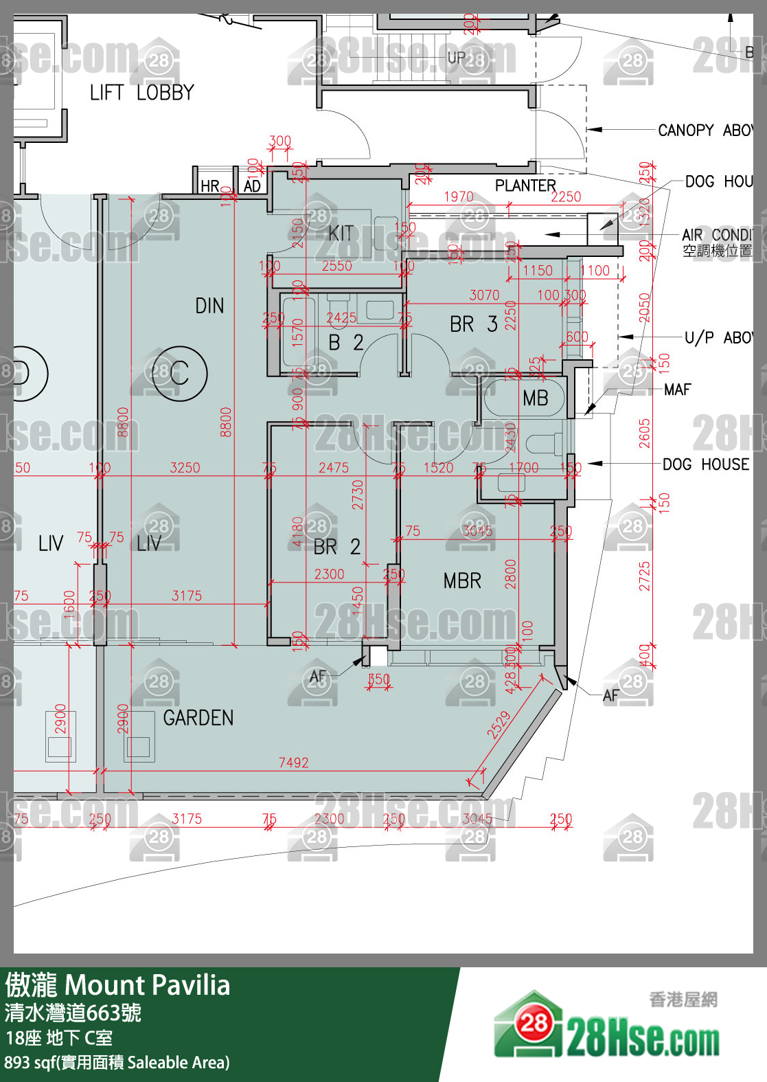 傲瀧 18座 C室 平面圖