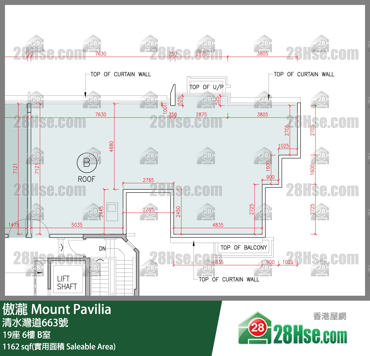 傲瀧 19座 6樓 B室 平面圖