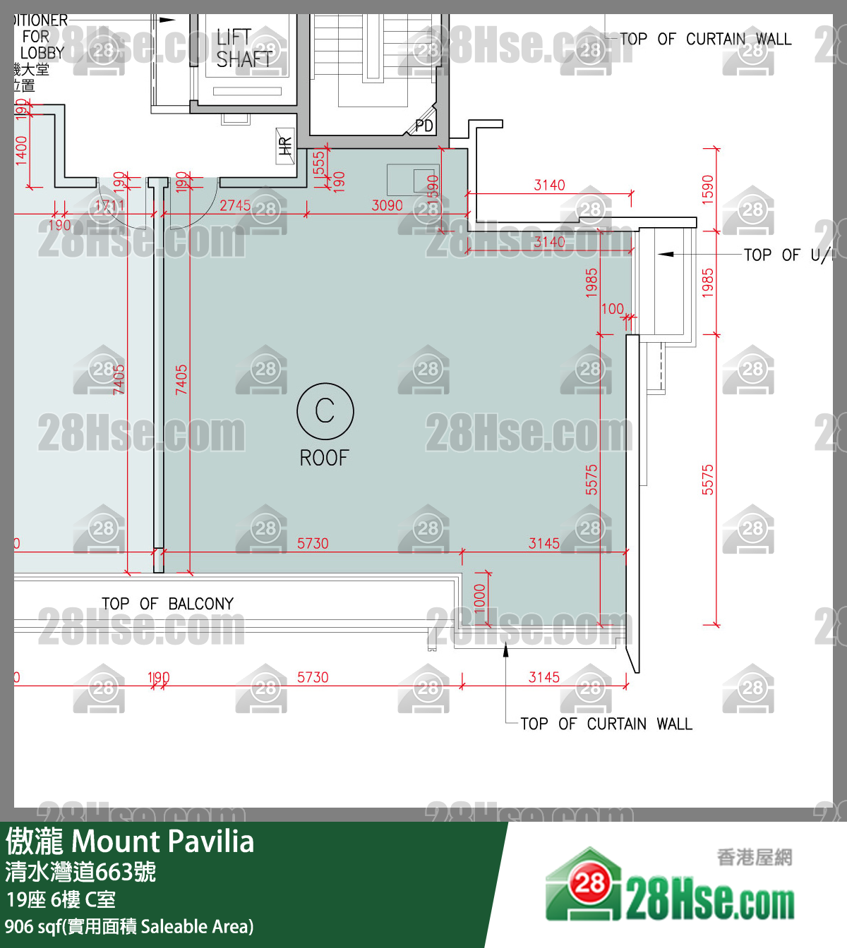 傲瀧 19座6樓 C室 平面圖