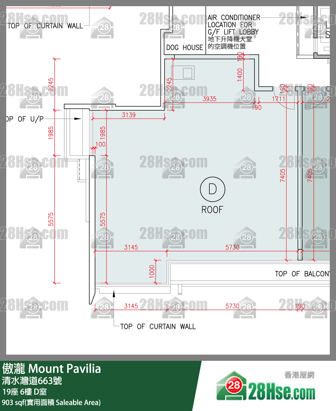 傲瀧 19座6樓 D室 平面圖