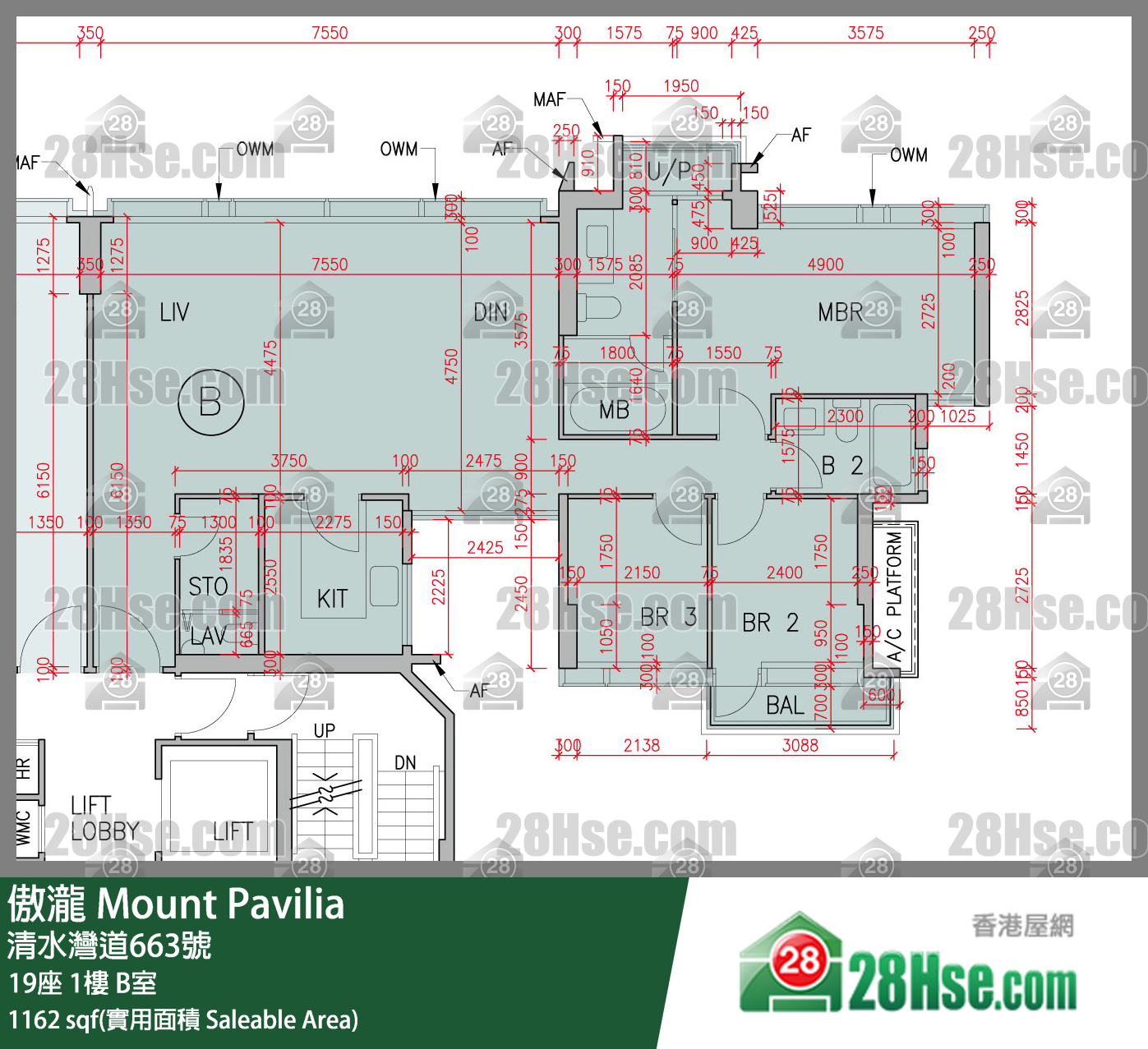 傲瀧 19座 1樓 B室 平面圖