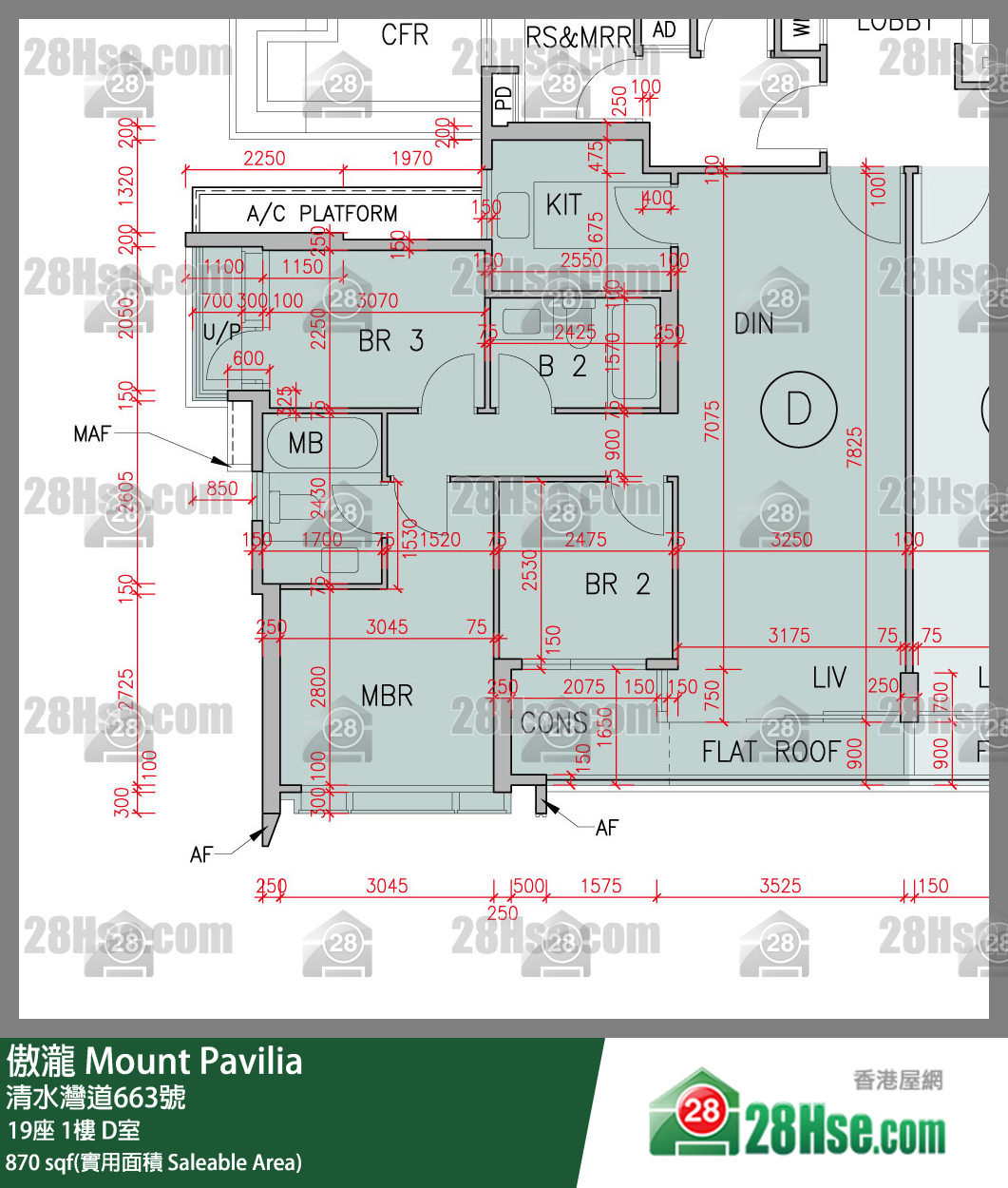 傲瀧 19座1樓 D室 平面圖