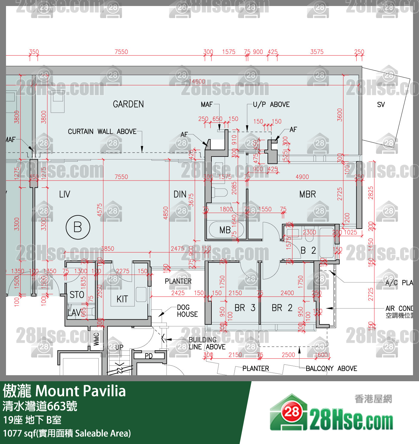 傲瀧 19座 B室 平面圖