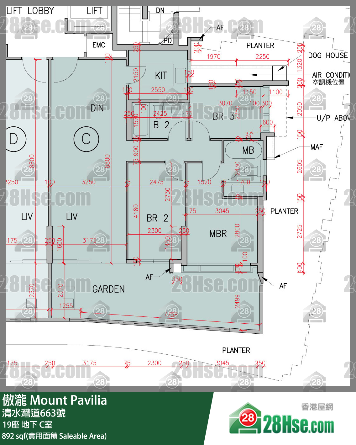 傲瀧 19座 C室 平面圖