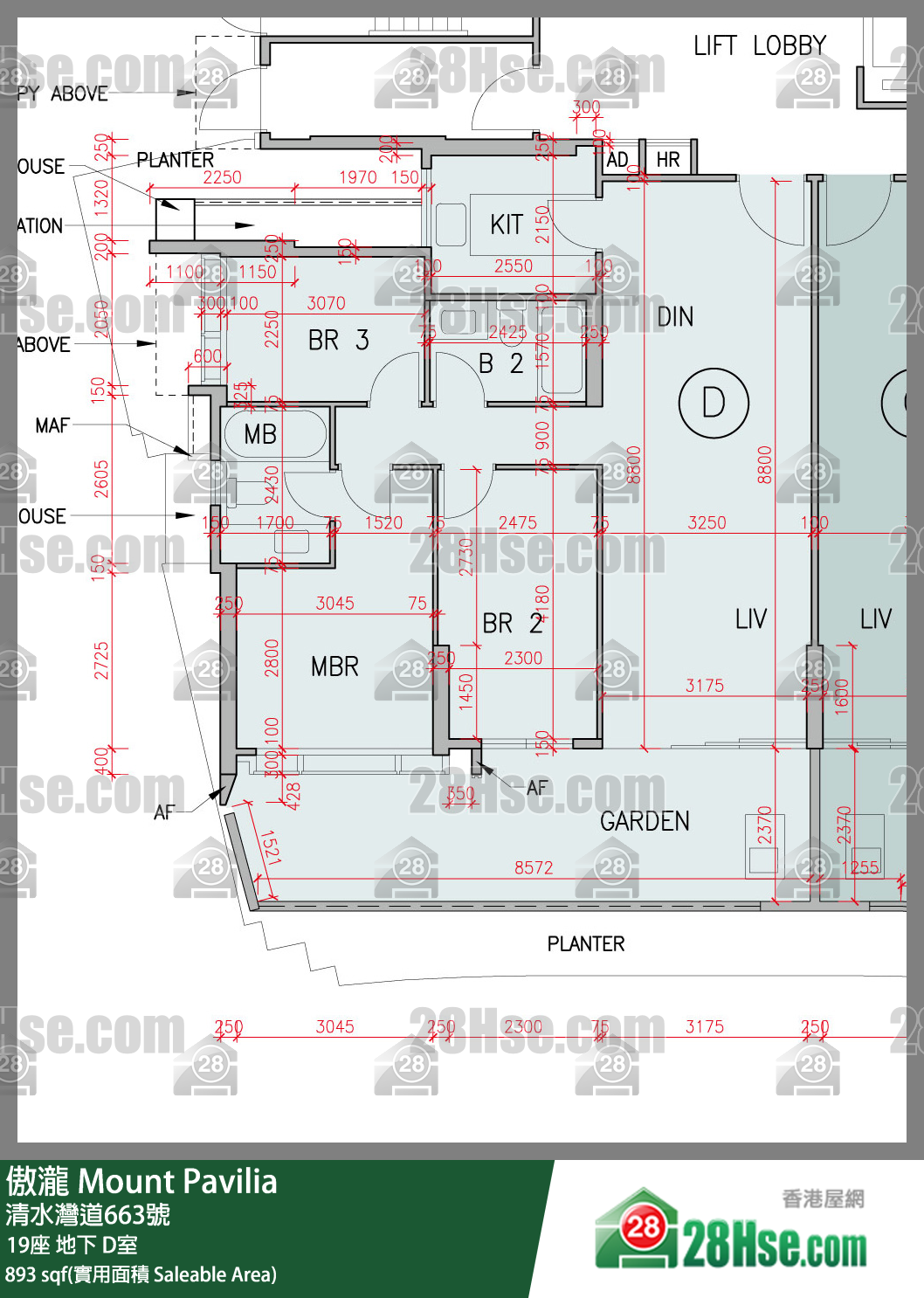 傲瀧 19座 D室 平面圖