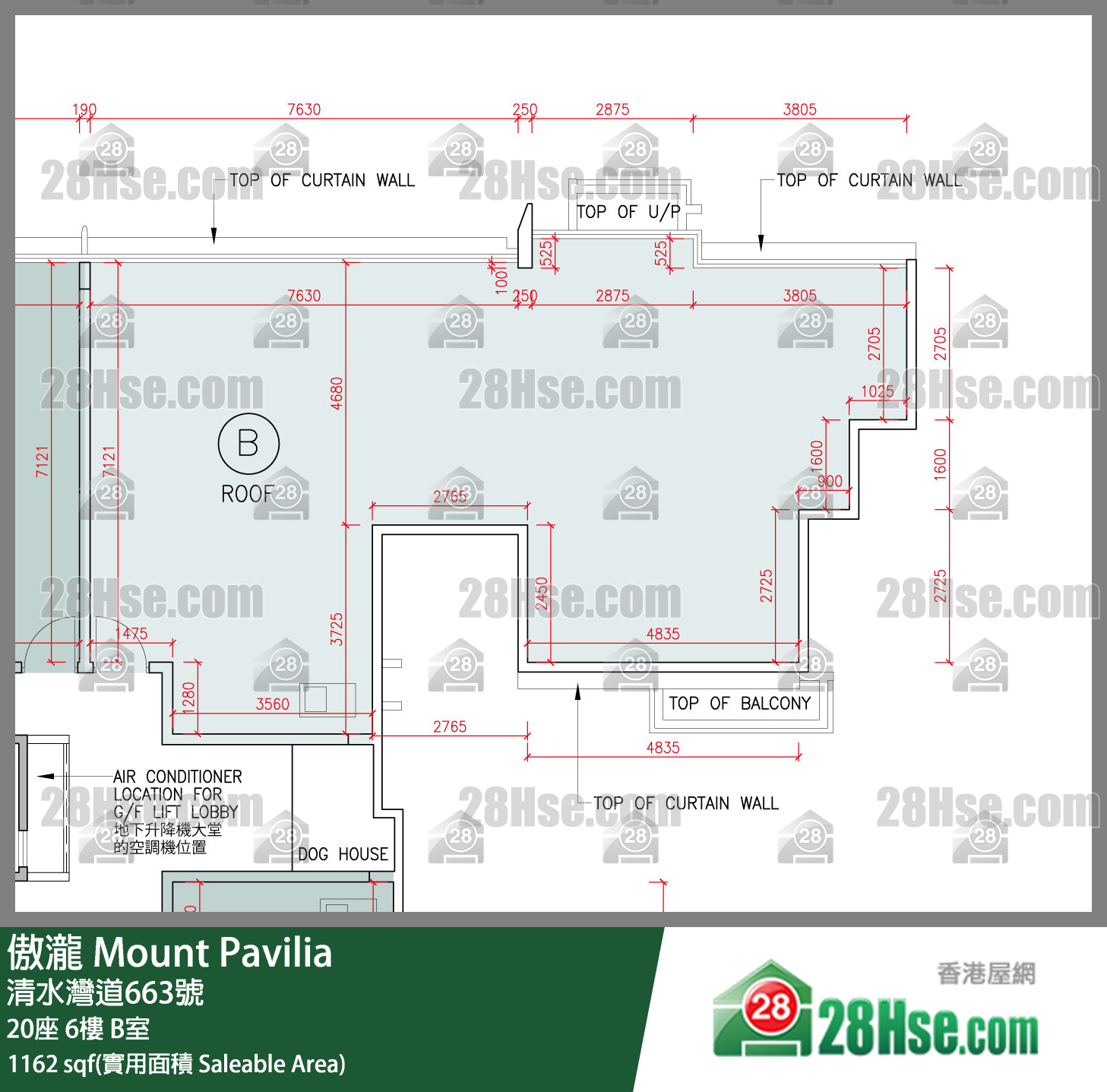 傲瀧 20座 6樓 B室 平面圖