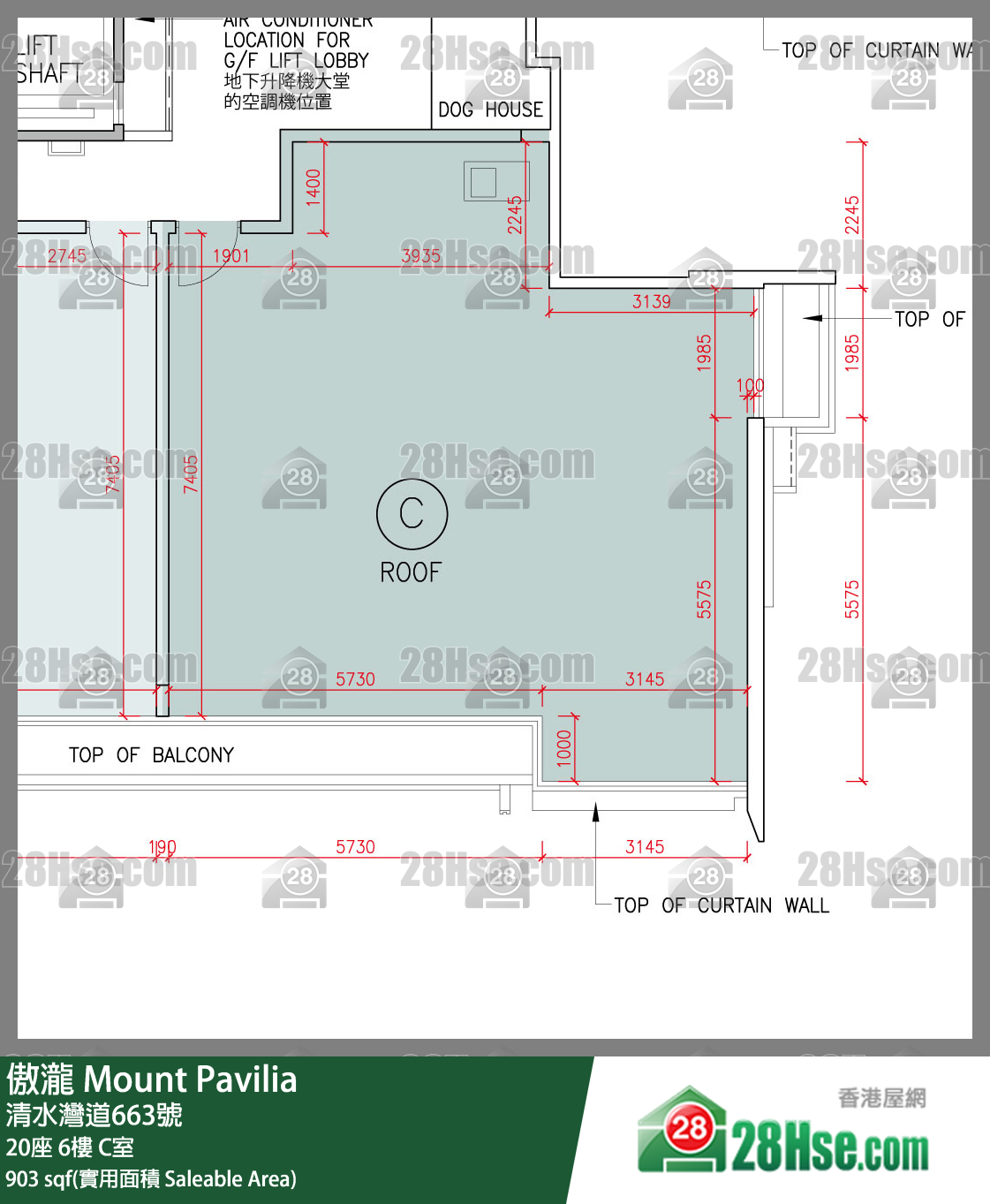 傲瀧 20座6樓 C室 平面圖