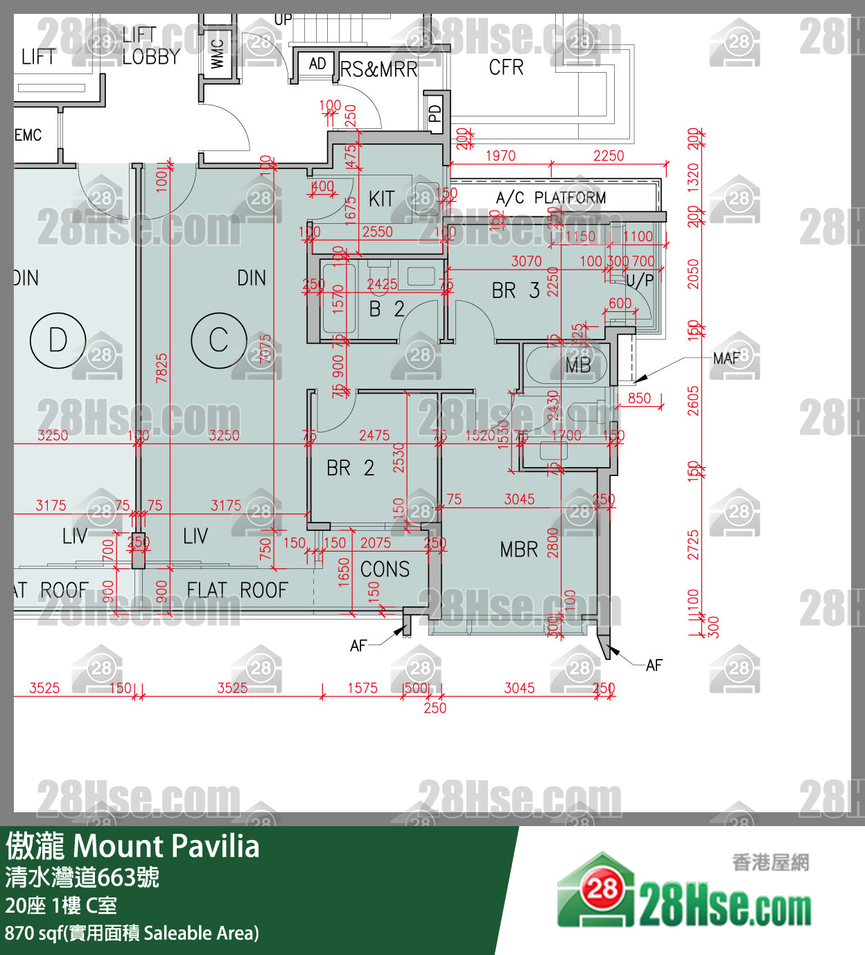 傲瀧 20座1樓 C室 平面圖
