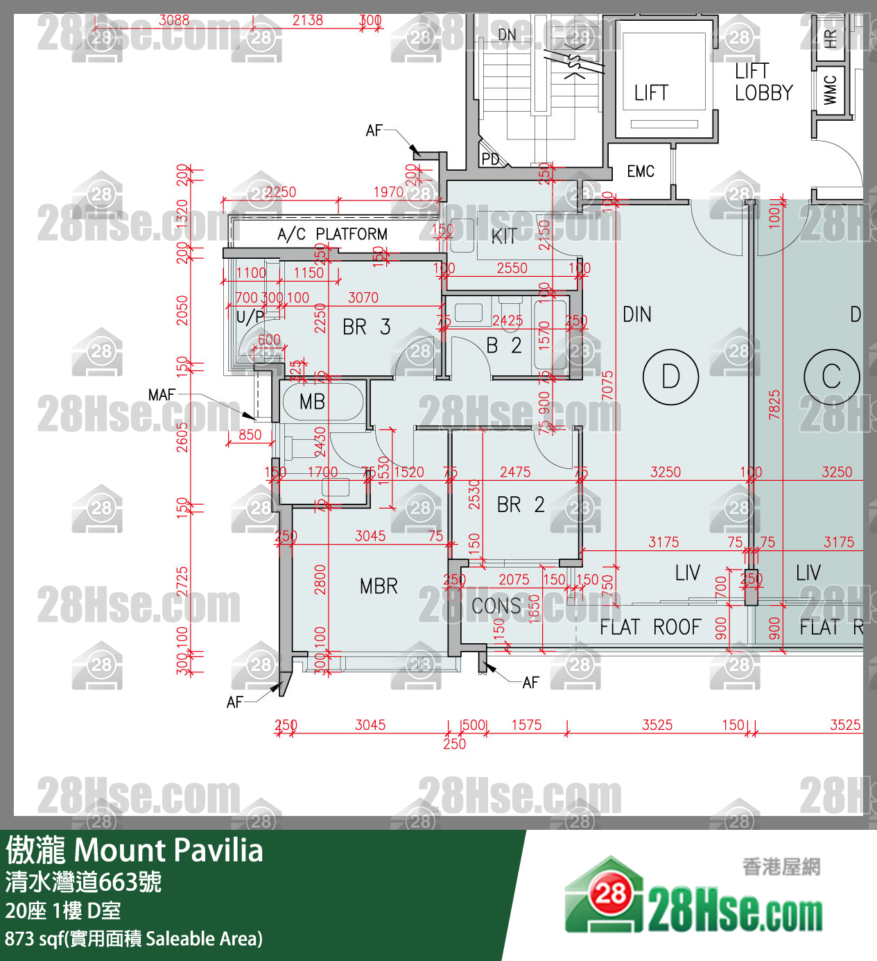 傲瀧 20座1樓 D室 平面圖