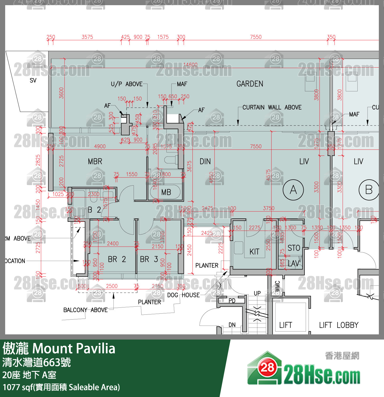 傲瀧 20座 A室 平面圖
