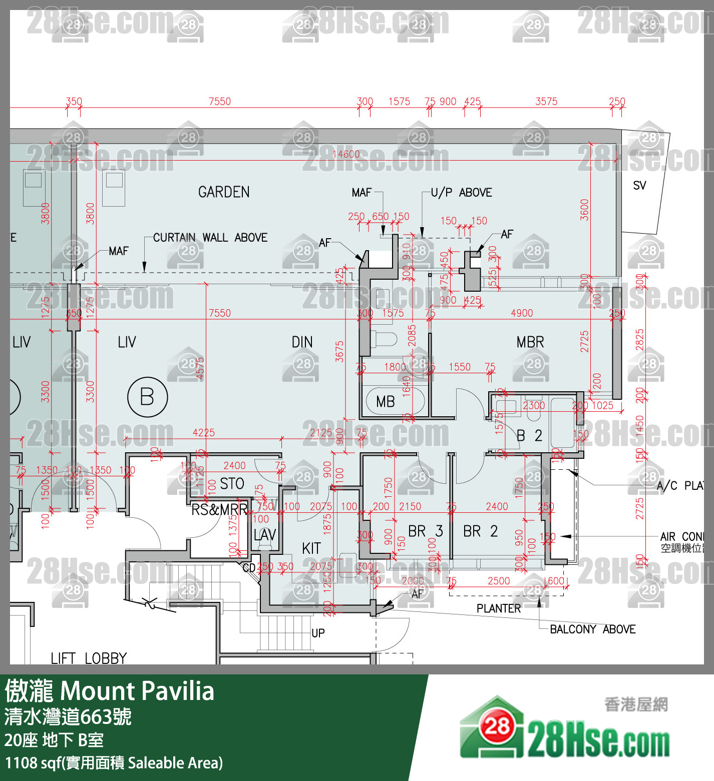 傲瀧 20座 B室 平面圖