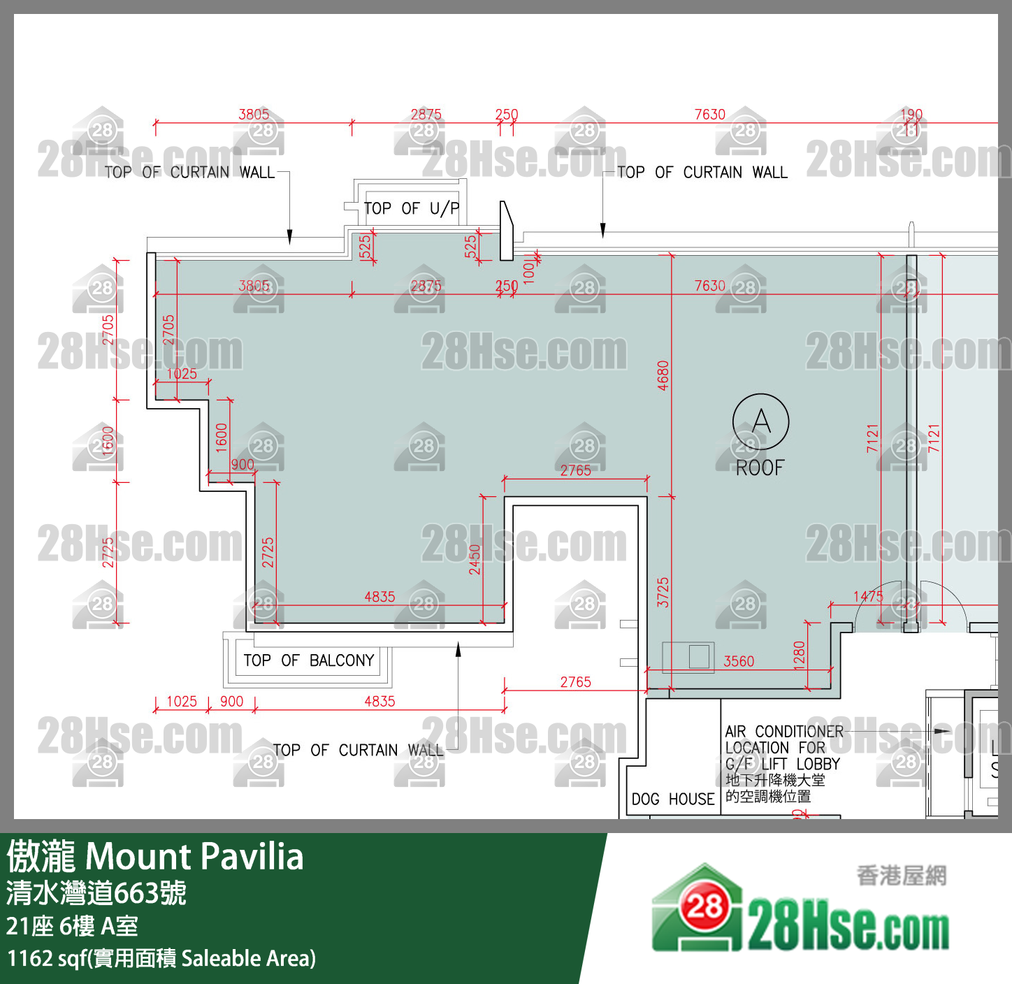 傲瀧 21座 6樓 A室 平面圖