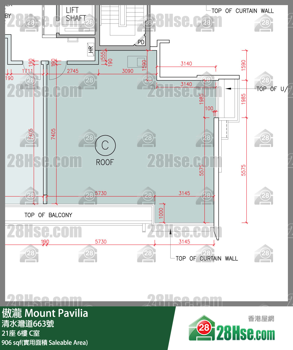 傲瀧 21座 6樓 C室 平面圖