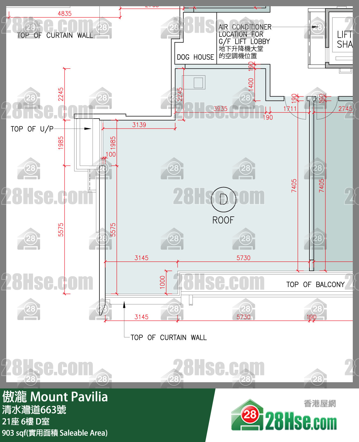 傲瀧 21座 6樓 D室 平面圖