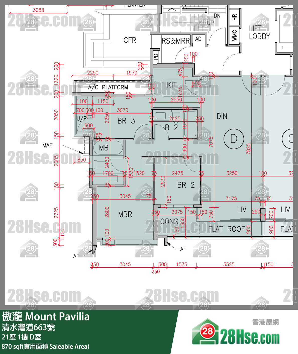 傲瀧 21座1樓 D室 平面圖