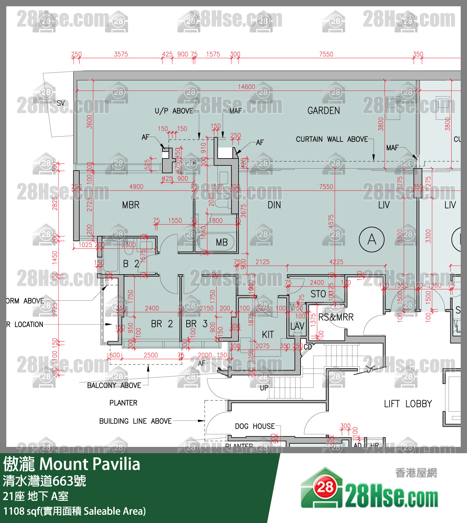傲瀧 21座 A室 平面圖