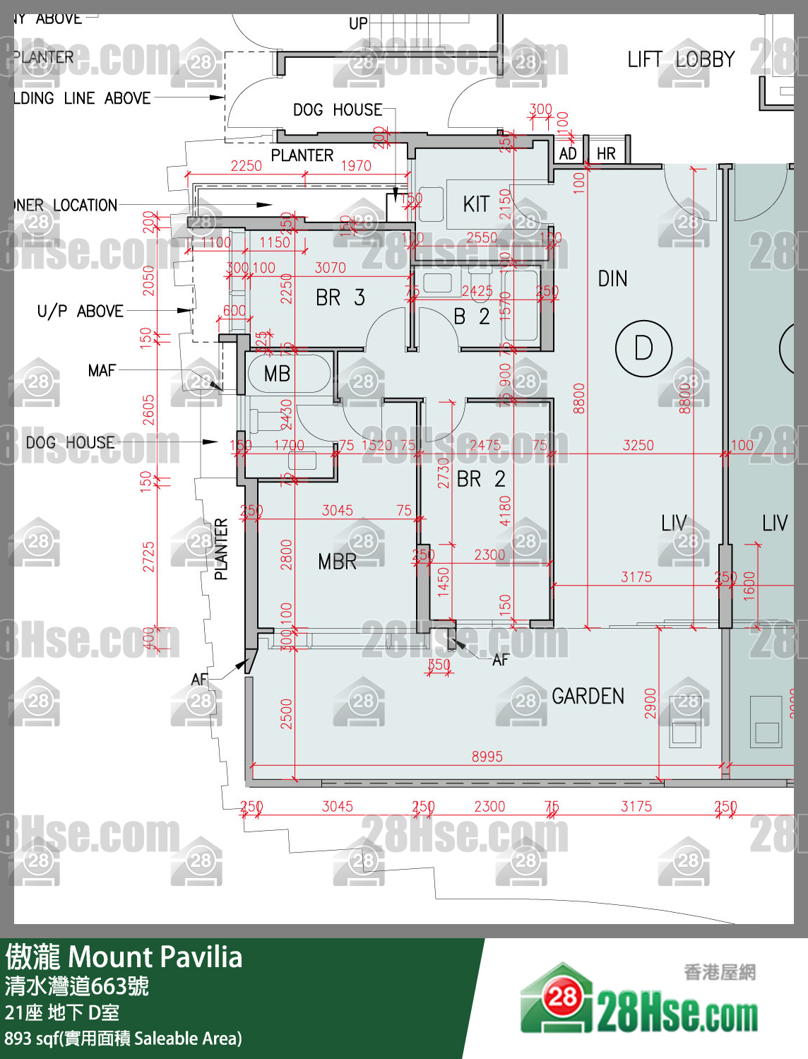 傲瀧 21座地下 D室 平面圖