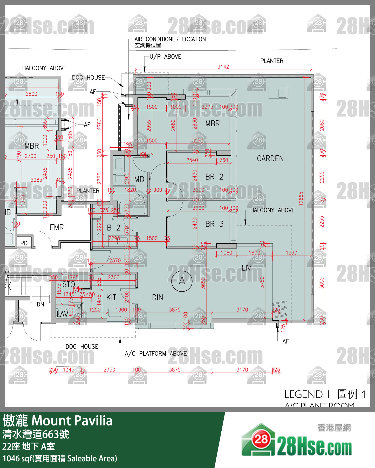 傲瀧 22座地下 A室 平面圖