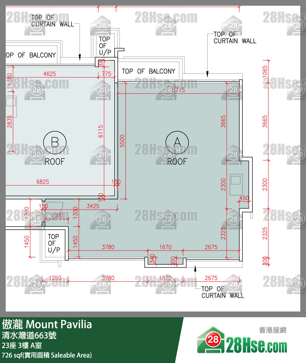 傲瀧 23座 3樓 A室 平面圖