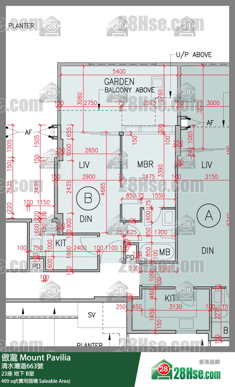 傲瀧 23座 B室 平面圖