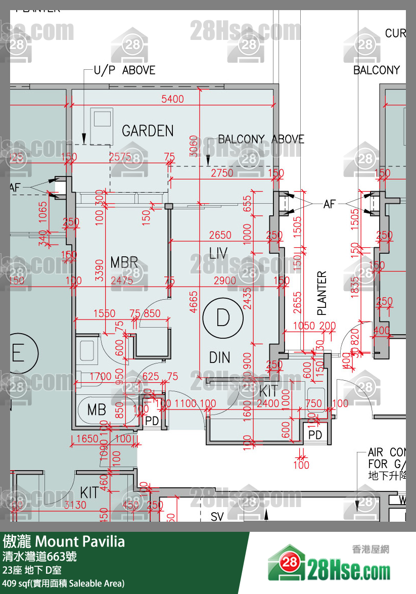 傲瀧 23座地下 D室 平面圖