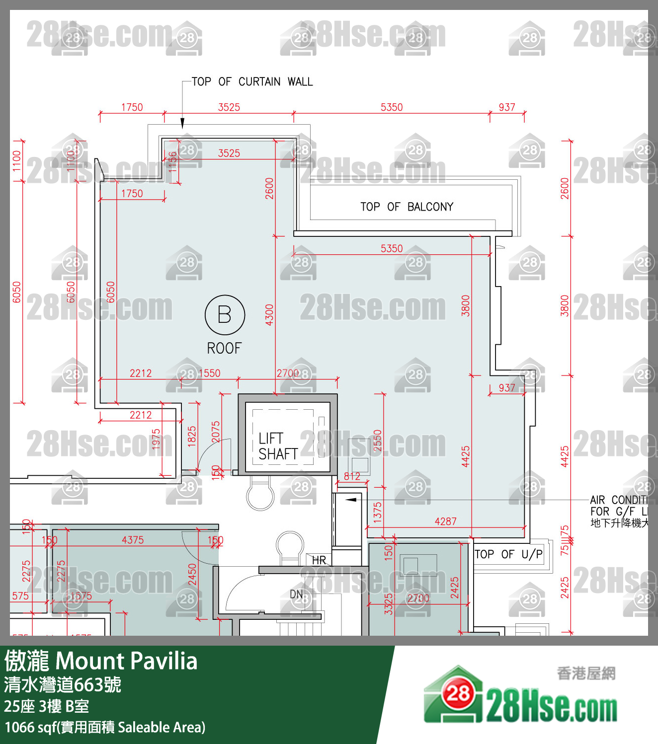 傲瀧 25座 3樓 B室 平面圖