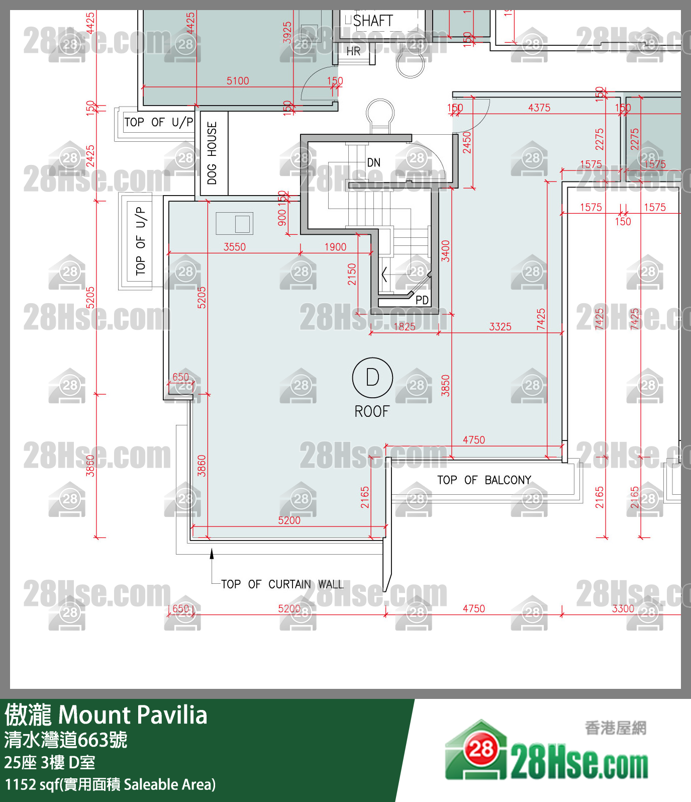 傲瀧 25座 3樓 D室 平面圖
