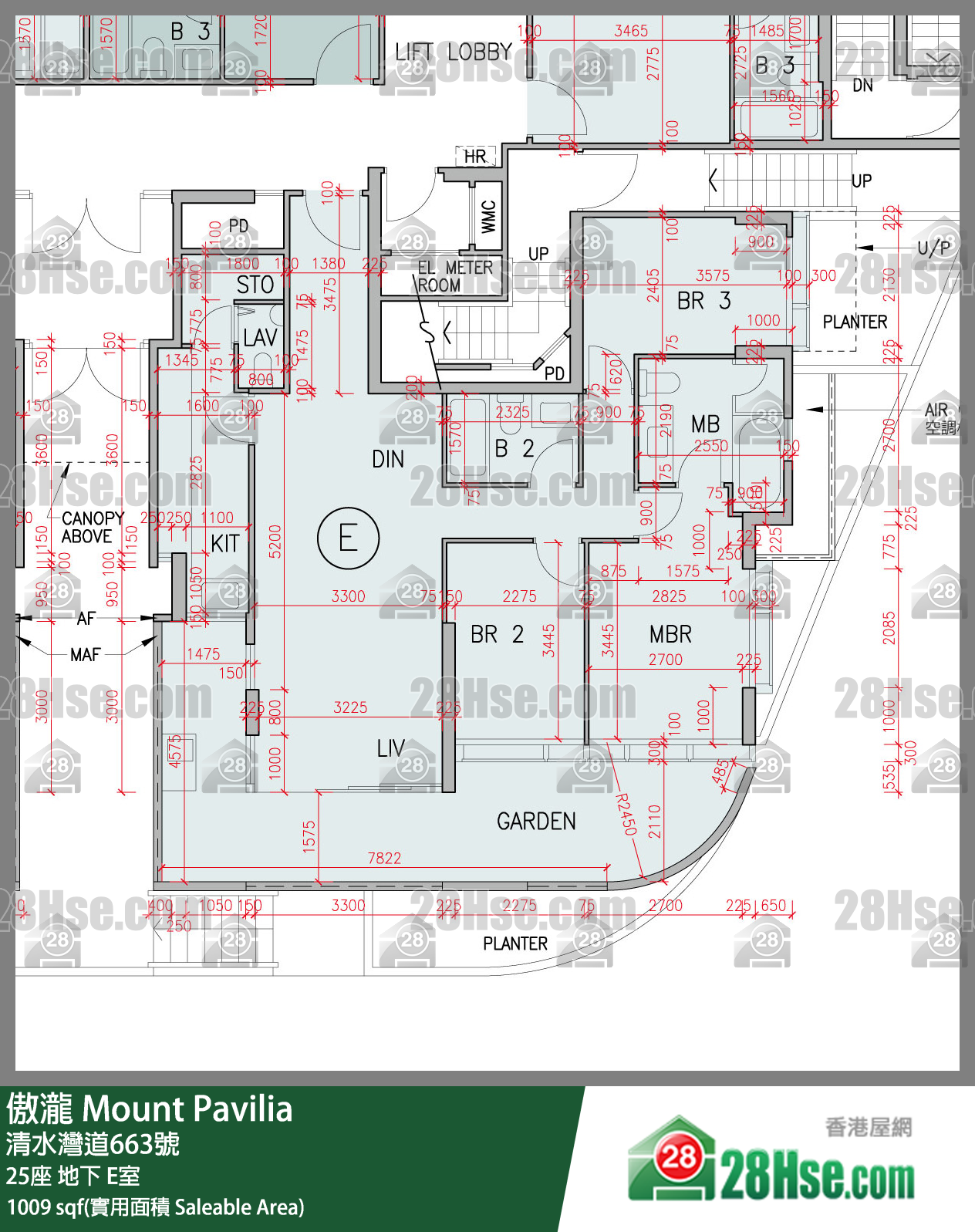 傲瀧 25座 E室 平面圖