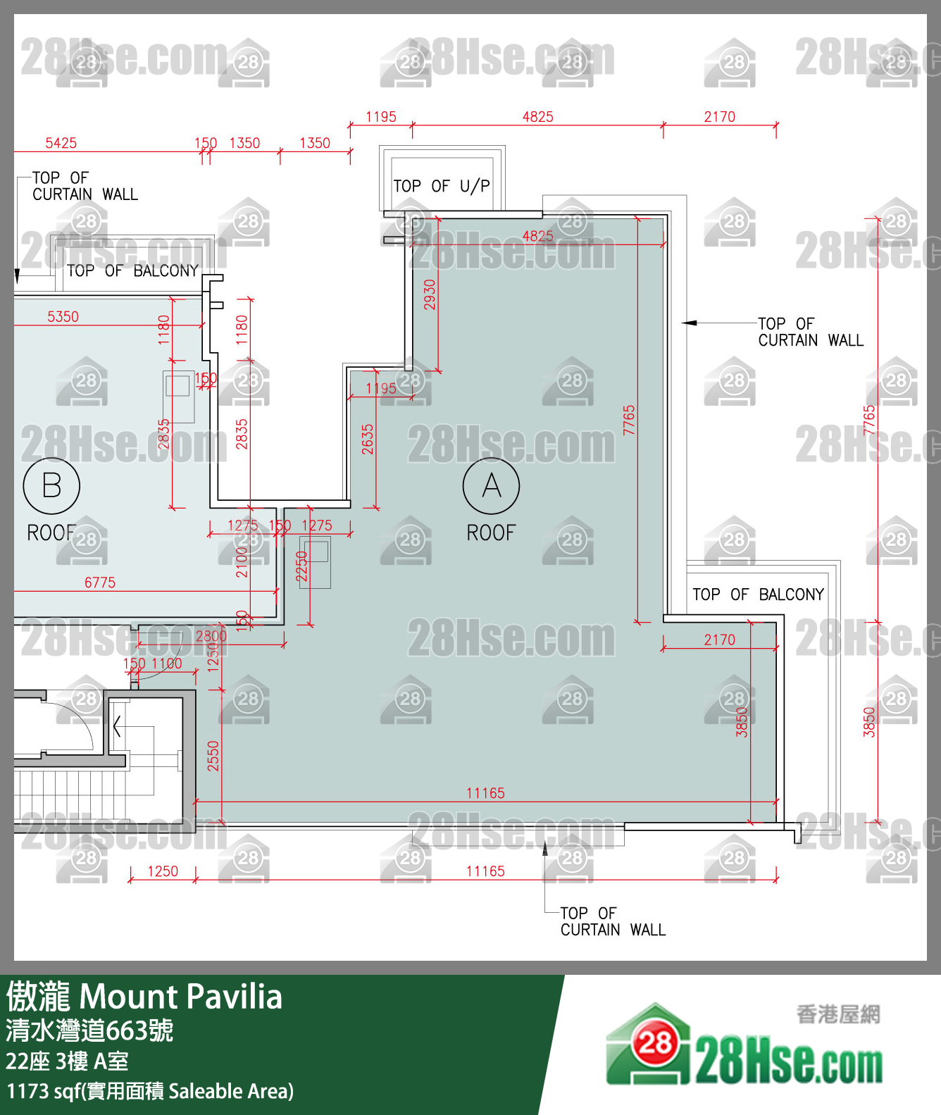 傲瀧 22座 3樓 A室 平面圖