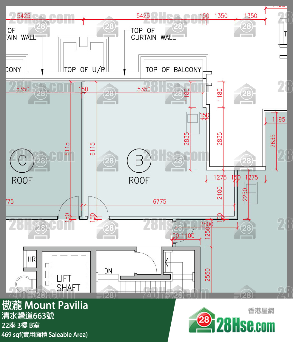 傲瀧 22座3樓 B室 平面圖
