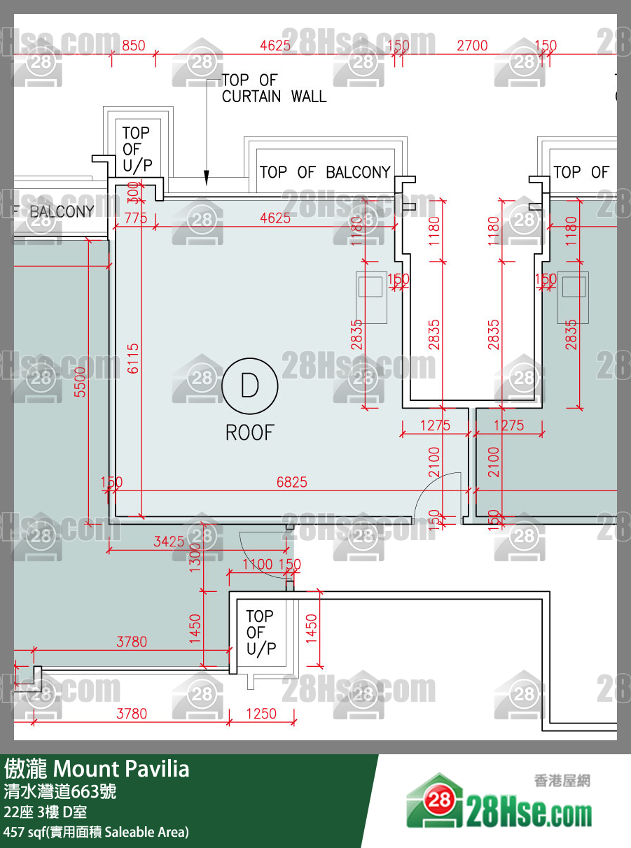 傲瀧 22座 3樓 D室 平面圖