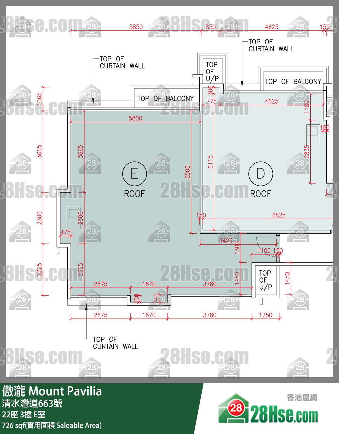傲瀧 22座3樓 E室 平面圖