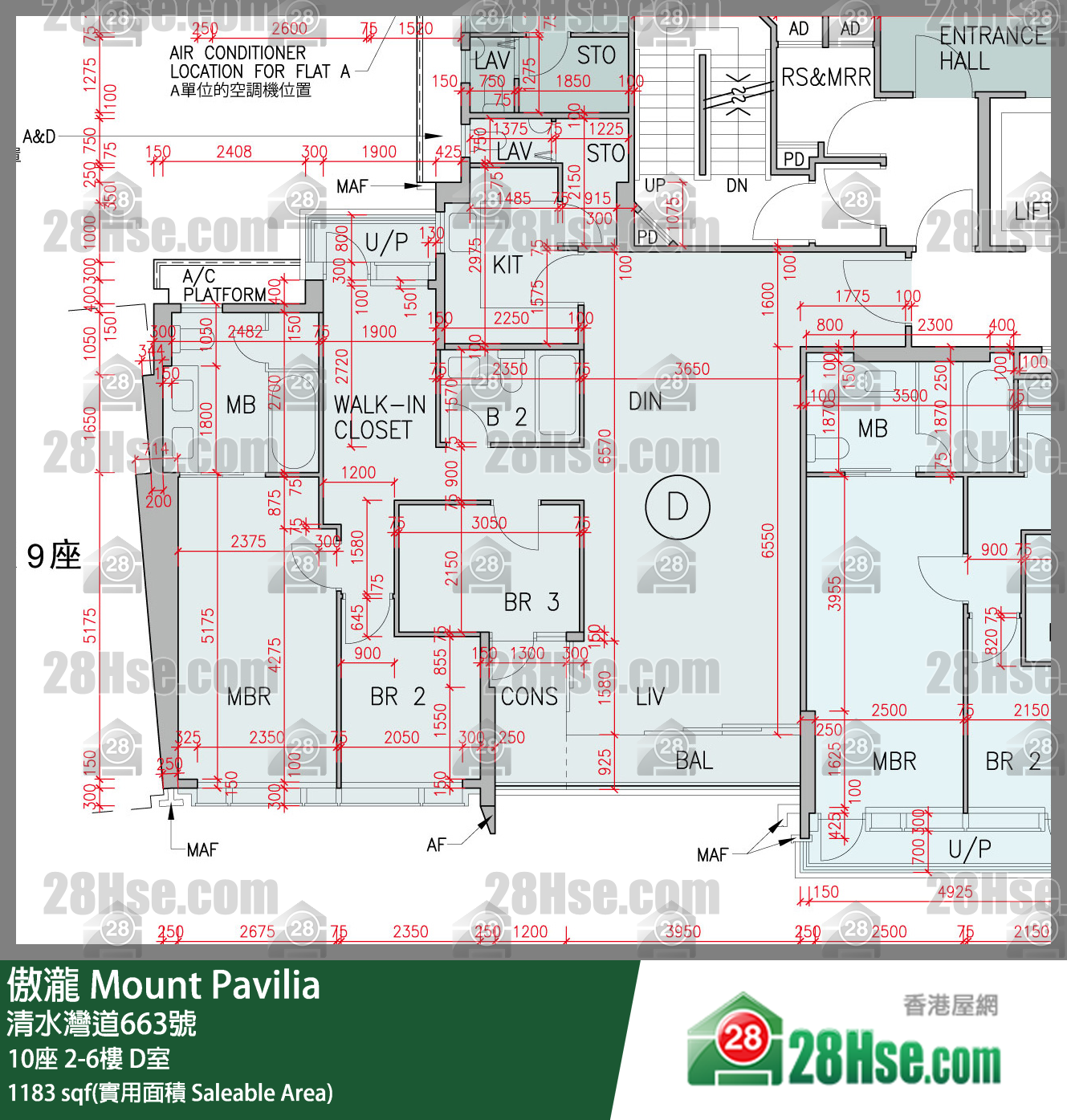 傲瀧 10座3樓 D室 平面圖