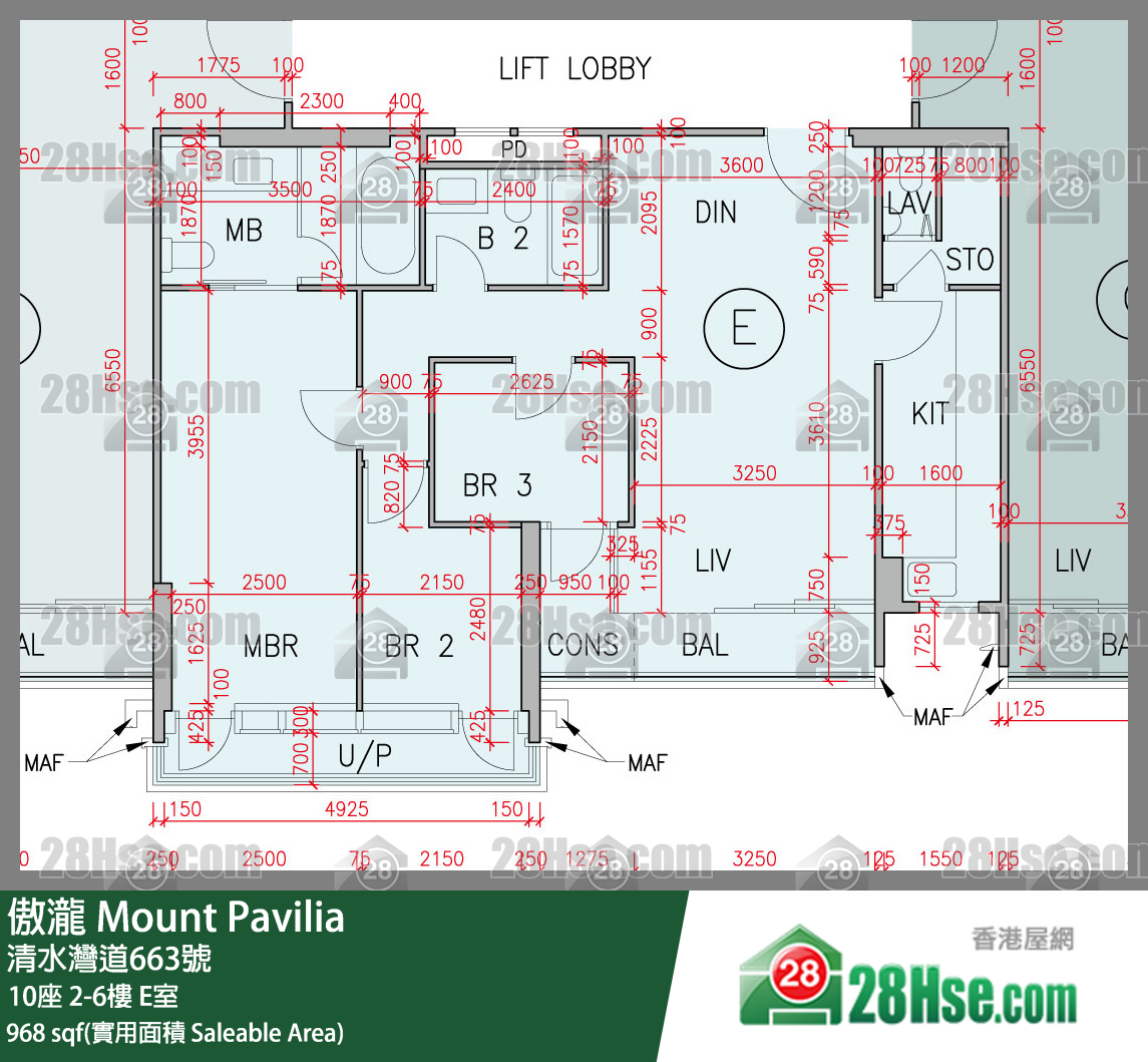 傲瀧 10座3樓 E室 平面圖