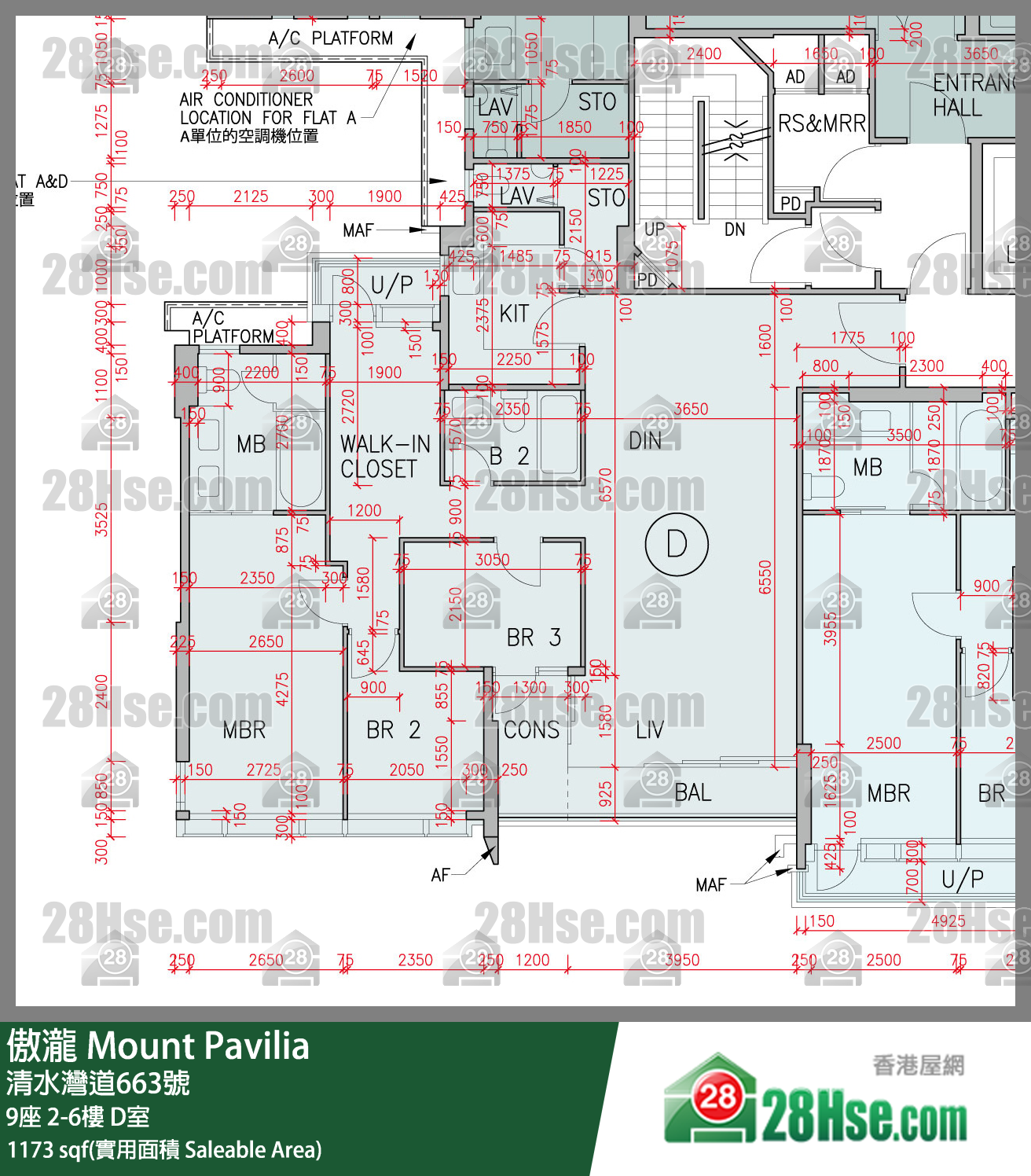 傲瀧 9座 3樓 D室 平面圖