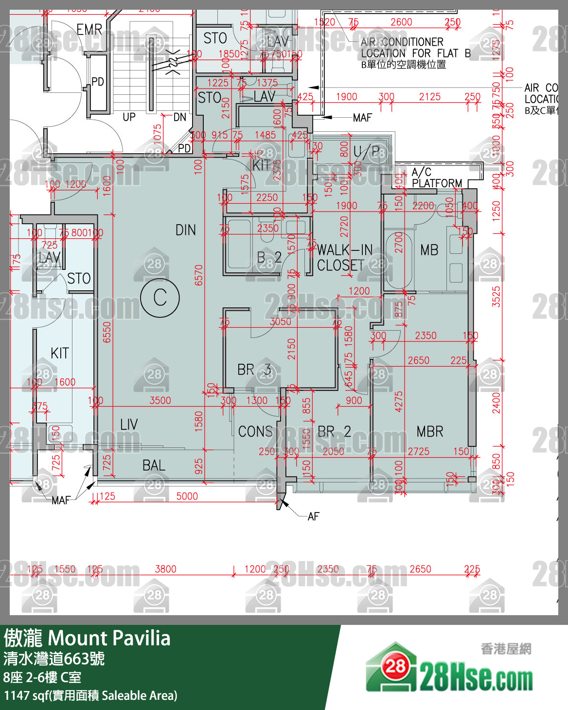 傲瀧 8座 2樓 C室 平面圖