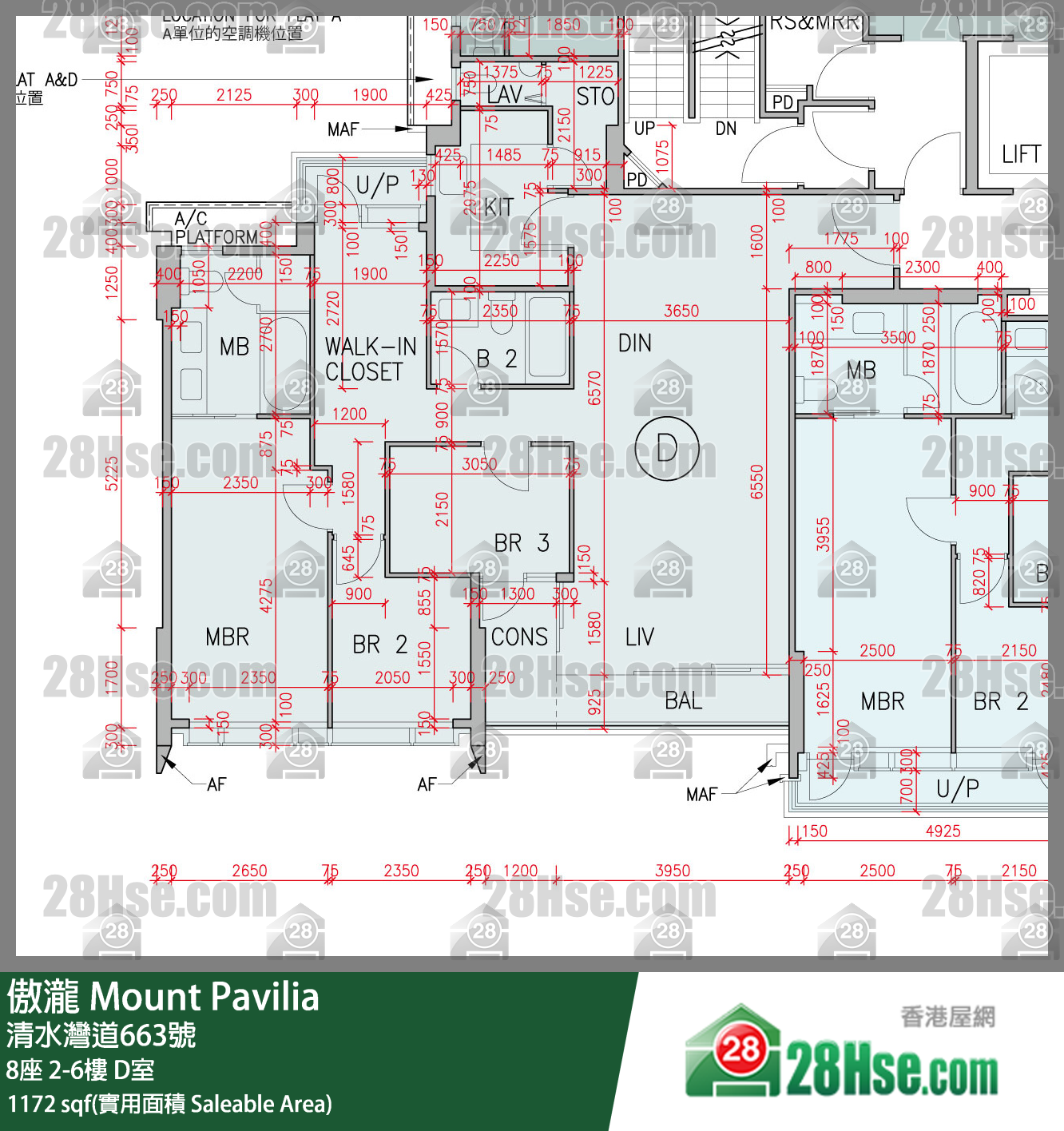 傲瀧 8座 5樓 D室 平面圖