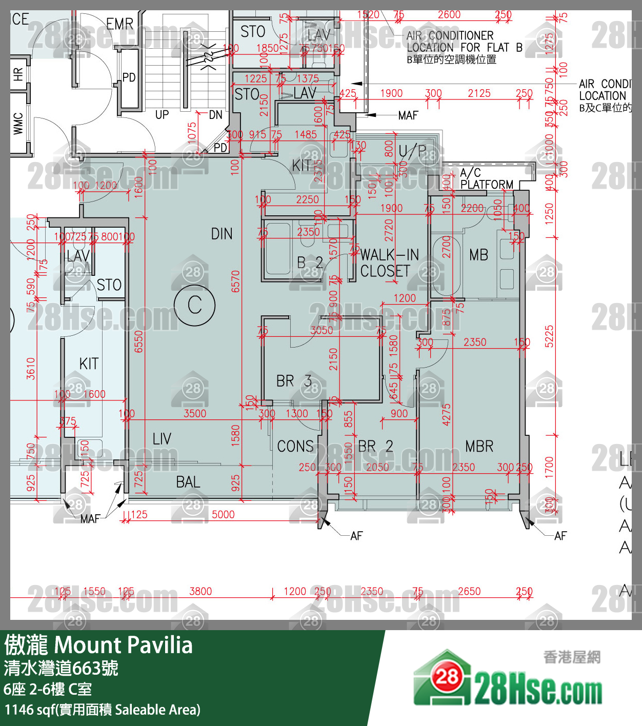 傲瀧 6座 2樓 C室 平面圖